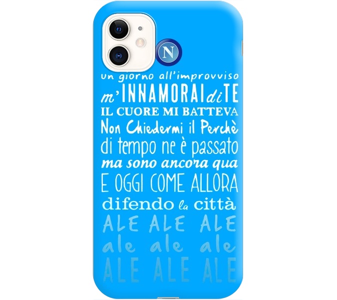 Cover Apple iPhone 12 mini NAPOLI INNAMORAI DI TE Bordo Nero - Alpha Store  Design