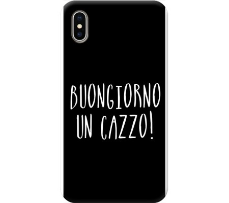 Cover Apple iPhone XS BUONGIORNO UN CAZZO Bordo Trasparente