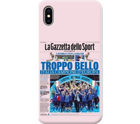 Cover Apple iPhone XS CAMPIONI D'EUROPA 2020 GAZZETTA ITALIA Bordo Nero