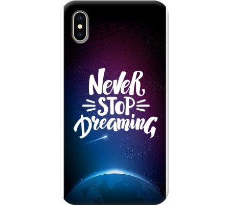Cover Apple iPhone XS max NEVER STOP DREAMING Bordo Nero