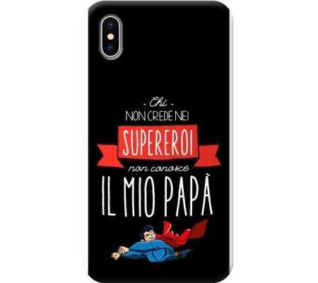 Cover Apple iPhone XS SUPER PAPA' Bordo Trasparente