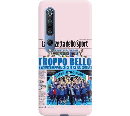 Cover Xiaomi Mi 10 CAMPIONI D'EUROPA 2020 GAZZETTA ITALIA Bordo Trasparente
